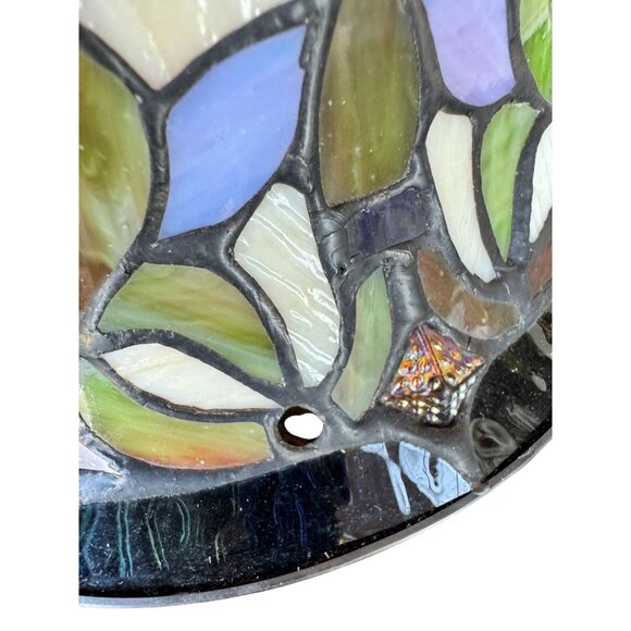 Art Nouveau/Victorian-Style Slag Glass Lamp Shade – 8" Bent Stained Glass - Picture 16 of 16